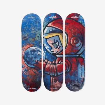 MEGA SPACE MOLLY Hello, Moon Limited-edition Skateboard Triptych image